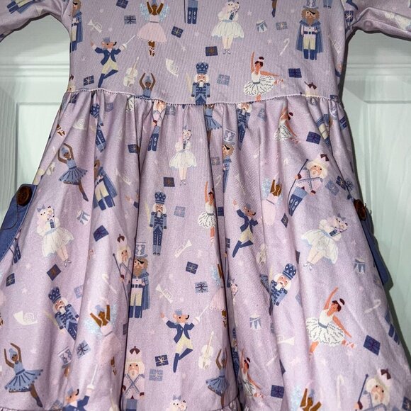 Foxtail Lilies Ballerina and Nutcracker Long Sleeve Twirl Dress Size 2T - Picture 2 of 6